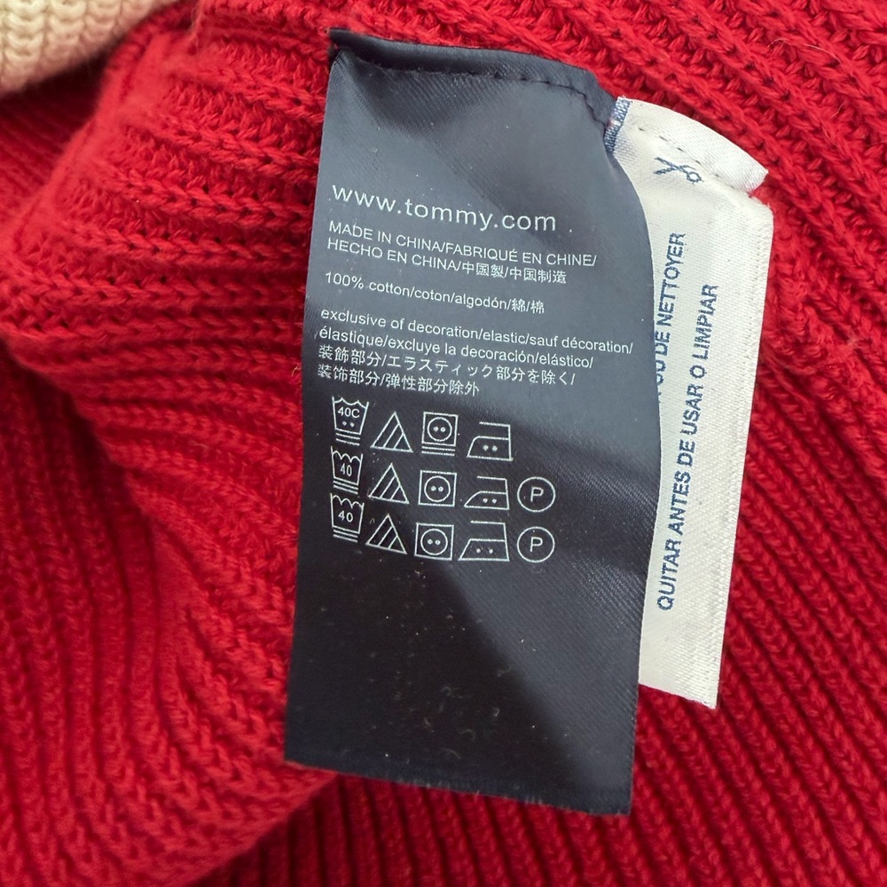 Tommy Hilfiger Women's Sweater - Colourblock Navy/Red/Cream - Picture 3 of 4
